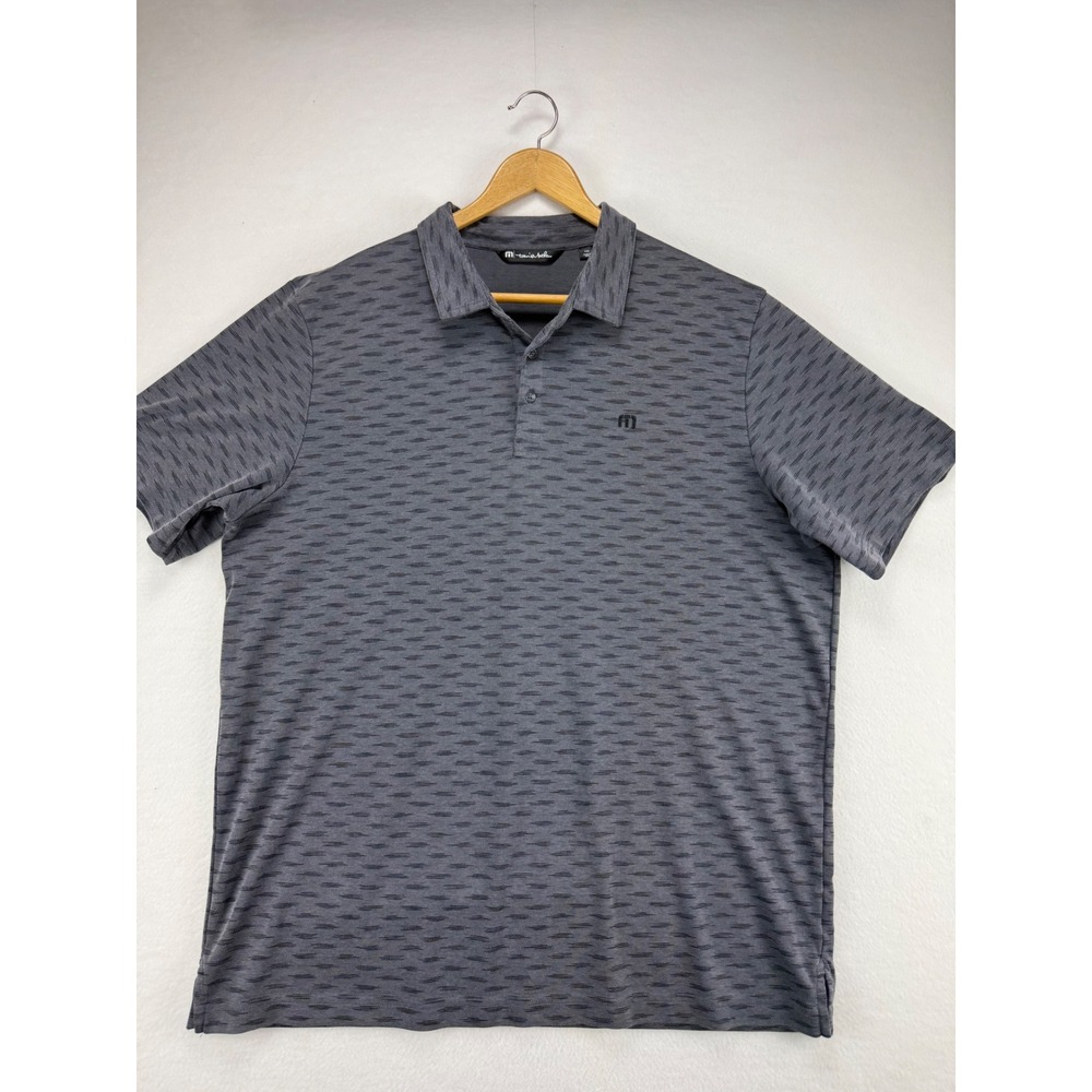 TravisMathew Polo Shirt Mens XXL Gray Patterned Short Sleeve Golf Top